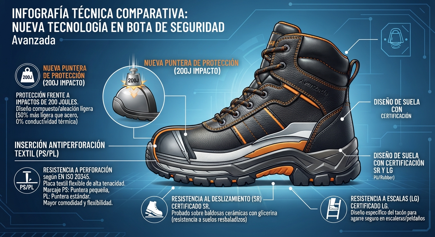 Infografía sobre calzado de seguridad